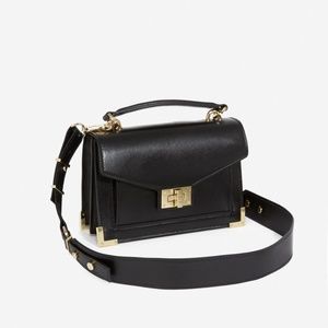 THE KOOPLES Emily Black Top Handle Crossbody Bag Purse